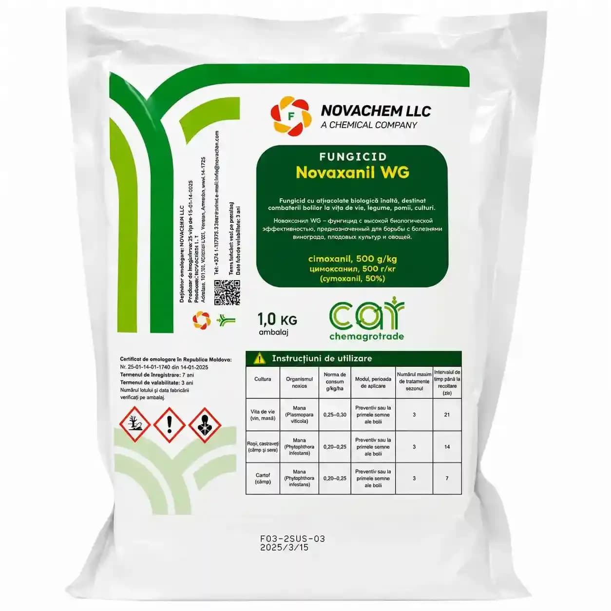 Fungicid Novaxanil WG, 1 kg 1