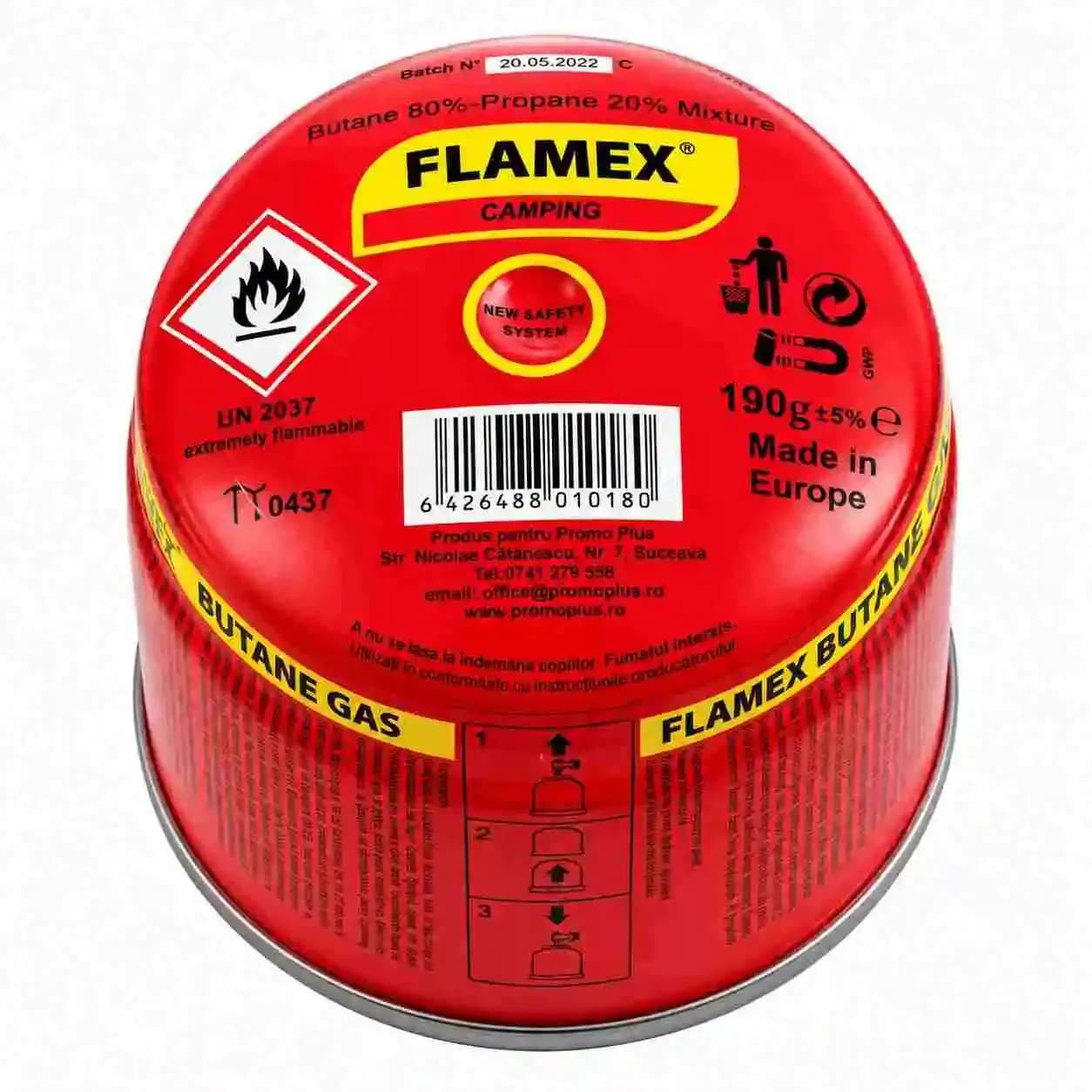Butelie cu gaz și valvă Flamex – 190 g, pentru arzătoare portabile 1