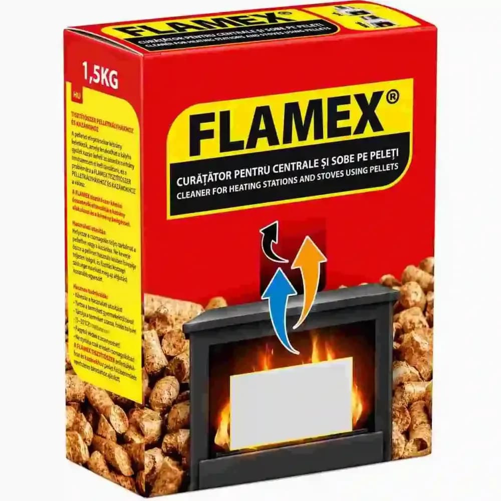 Flamex – Produs pentru curățarea centralelor și sobelor pe peleți 1