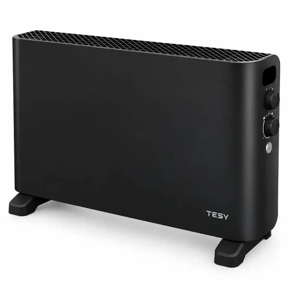Convector electric TESY CN 207 ZF B – 2000 W, negru, cu ventilator Turbo și termostat reglabil 1