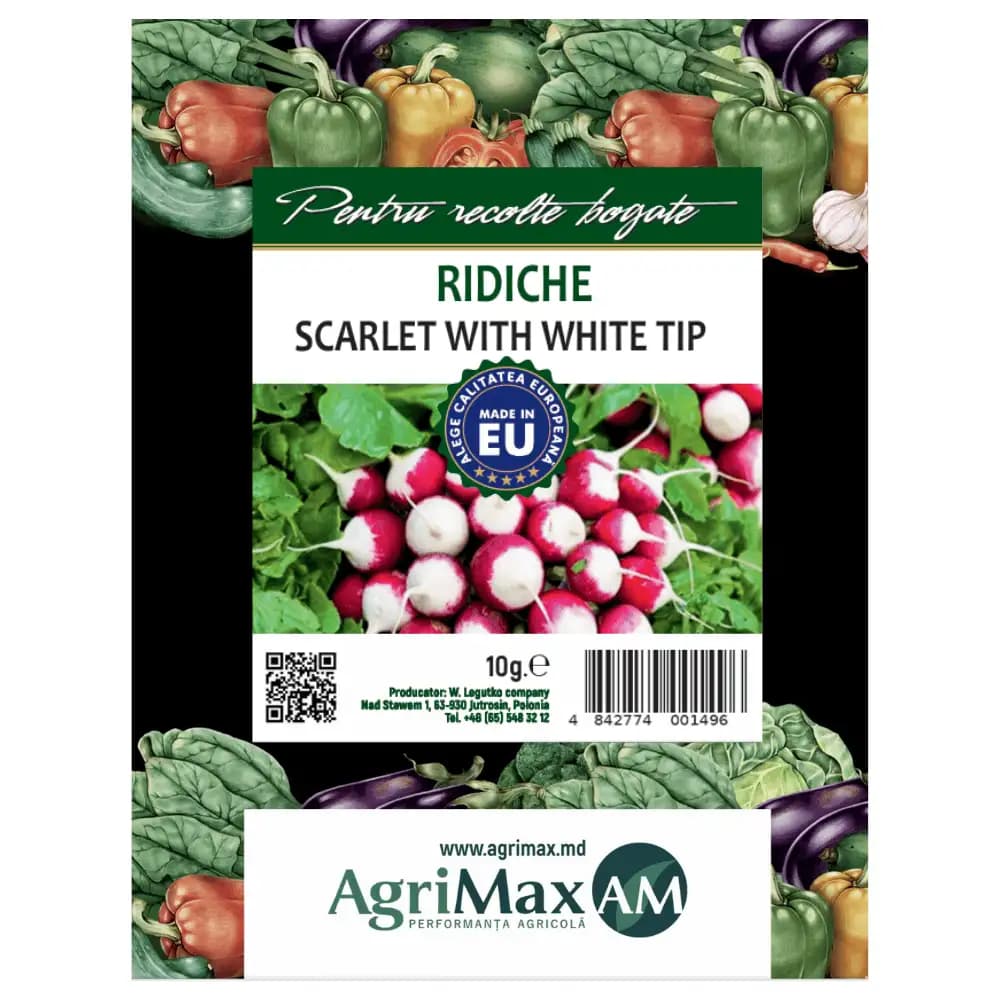 Семена редиса Scarlet с белым кончиком, 10 г 1