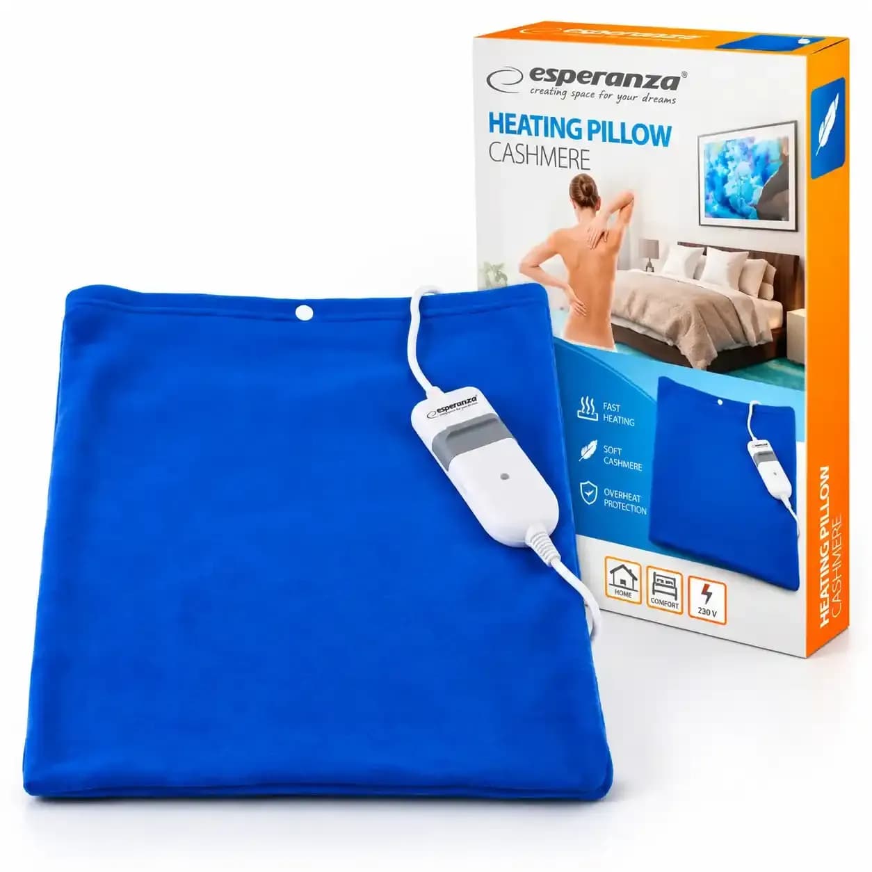 Pernă electrică de încălzire Esperanza Cashmere, albastră 1