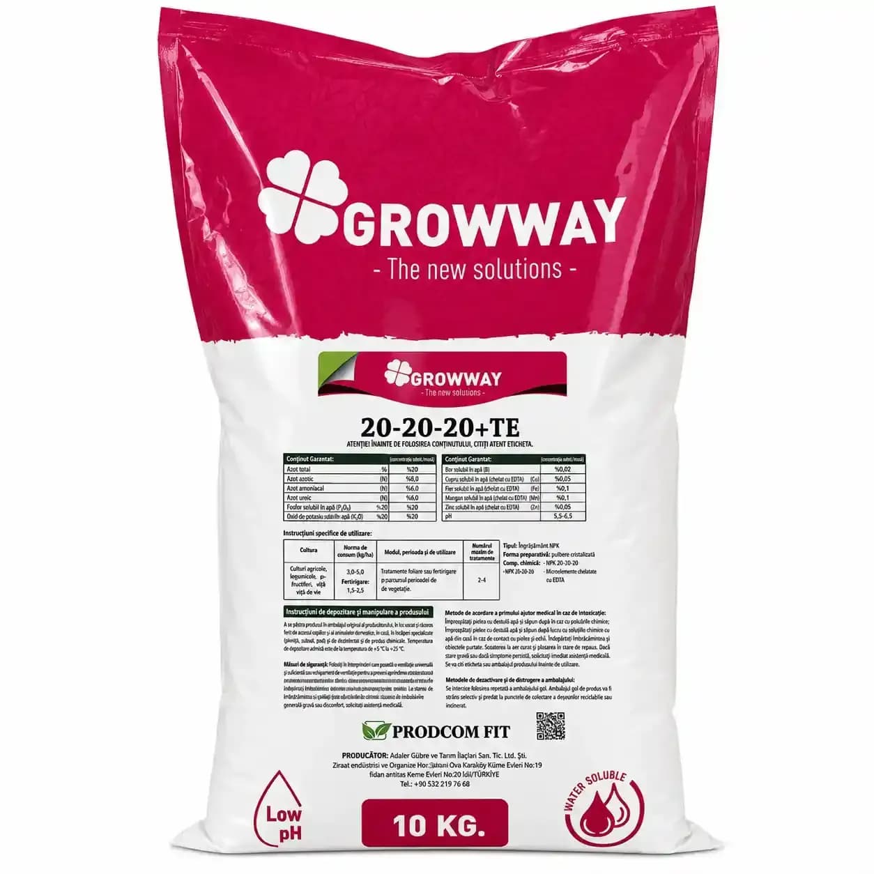 GROWWAY  Green Line 20-20-20+TE, 10 kg 1
