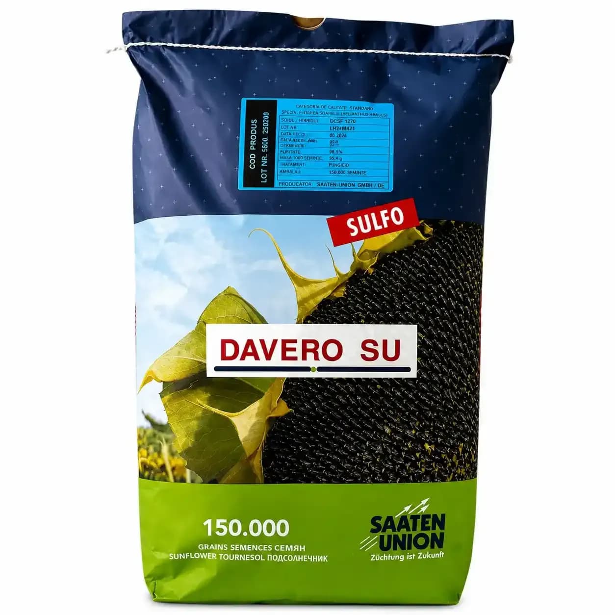 Floarea soarelui DAVERO, 150000 semințe 1