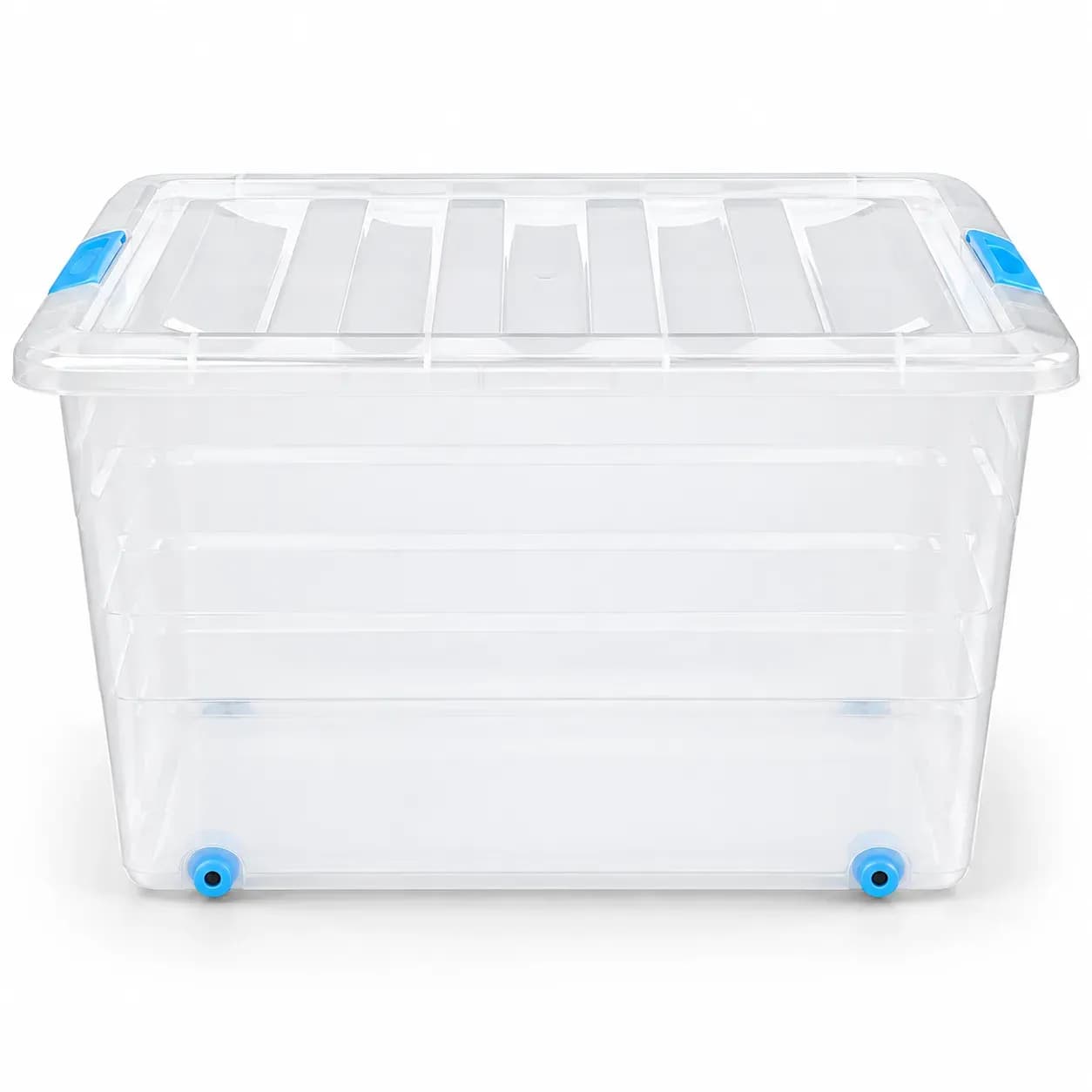 Cutie de depozitare din plastic, cu capac și roți, 44 L 1