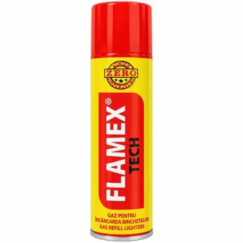 Butelie cu gaz pentru reîncărcarea brichetelor și aprinzătoarelor Flamex – 250 ml