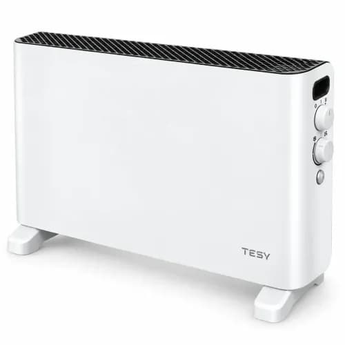 Convector electric TESY CN 207 ZF W – 2000 W, alb, cu ventilator Turbo și termostat reglabil