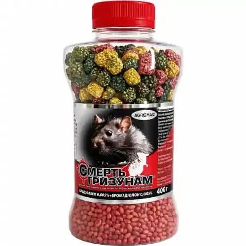 Otravă Moartea Rozătoarelor Mixtă Roșie 2 în 1, 400 g
